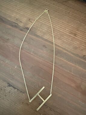 Gold Letter H Pendant Necklace - Women Jewelry16”